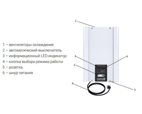 Елєкс Гібрид У 9-1/16 v2.0 Однофазний релейний стабілізатор напруги (3,5 кВА/16А)